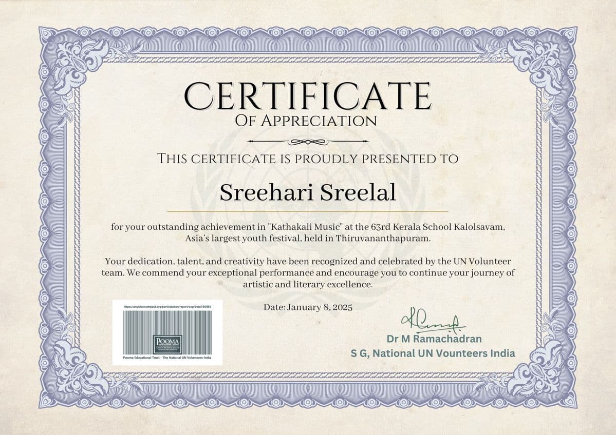 Certificate of Appreciation