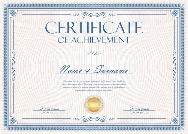 Certificate of Achievement